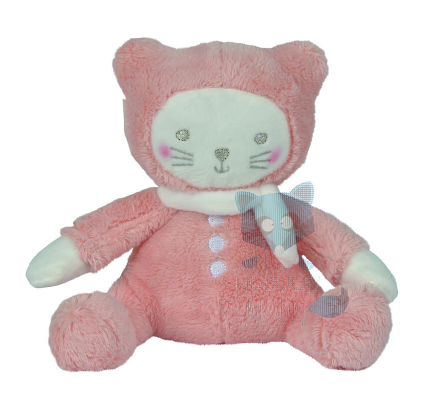  petit chat peluche orange saumon blanc 